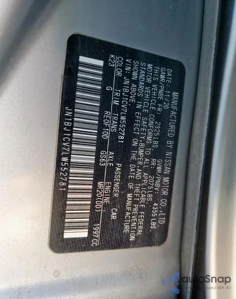 2020 Nissan Rogue Sport S из США, поврежденный, VIN JN1BJ1CV7LW552781